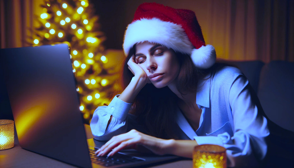 small business owner experiencing technology burnout christmas